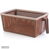 NAYASA SH Appliance Frill no 1 Basket for Fruit/vagitable/Stationary/Storage Basket & Container Small(Chocolate & Beige) (Set of 2)(Plastic) 12123019