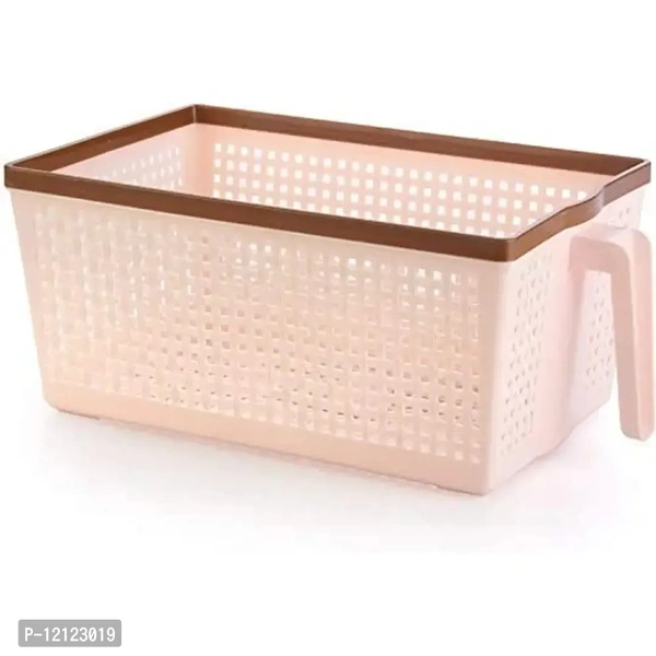 NAYASA SH Appliance Frill no 1 Basket for Fruit/vagitable/Stationary/Storage Basket & Container Small(Chocolate & Beige) (Set of 2)(Plastic) 12123019