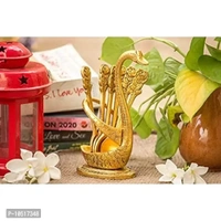 Nantan Metal Swan Dessert Spoon Holder Duck Shaped Stand Decorative Dinning Table Item Showpiece (8X5X17 cm, Gold) 10517348
