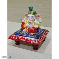 GiftNagri Handicraft Marble Chowki Pagdi Ganesh Export Quality Home Decor Showpiece for Gift an Pooja Purpose 11082875