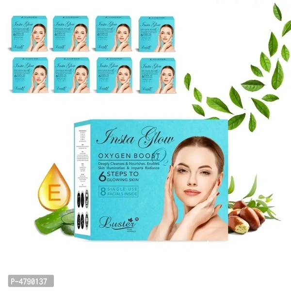 Luster Insta Glow Oxygen Boost Facial Kit | 6 Step Facial Kit | Made With Natural Ingredients | Instant Glow Facial Kit | All Skin Types | Paraben Free &ndash; 320ml Luster Insta Glow Oxygen Boost Facial Kit | 6 Step Facial Kit | Made With Natural Ingredients | Instant Glow Facial Kit | All Skin Types | Paraben Free &ndash; 320ml 4790137