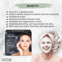 Luster Black Diamond Exceptional Glow Facial Kit | 6 Step Facial Kit | For Purify Skin and Deep Cleansing | All Skin Types | Paraben Free &ndash; 320ml 4790141