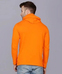 Reliable Golden Cotton Blend Printed Hooded Tees For Men 10757169 - Web Orange, S