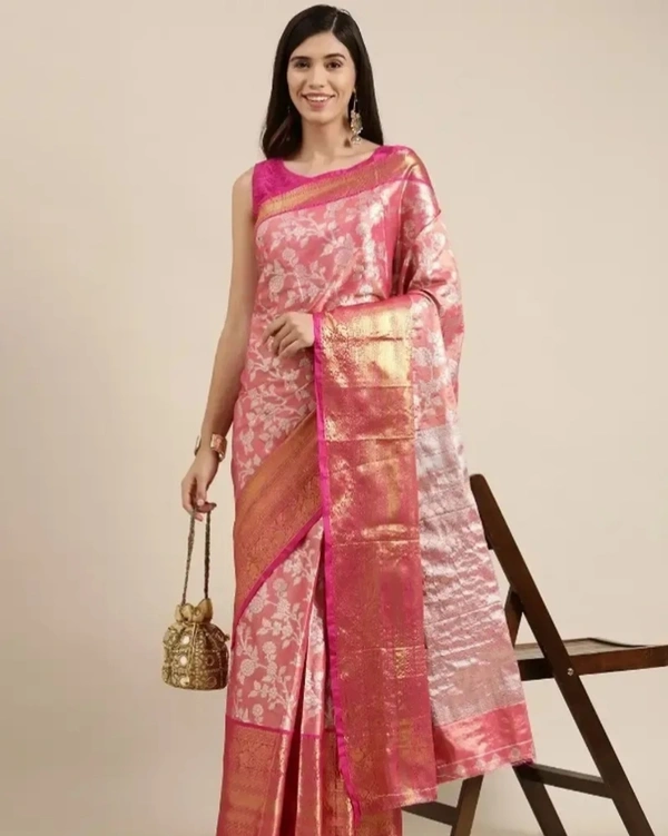 Trendy Womens Banarasi Silk Tissue Saree 10760659