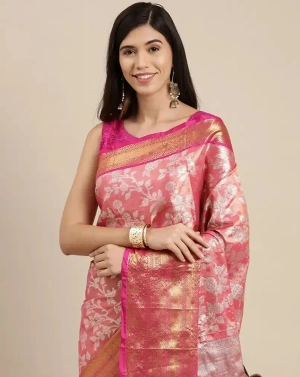 Trendy Womens Banarasi Silk Tissue Saree 10760659