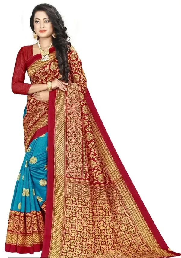 Women Beautiful Multicolored Mysore Silk Saree with Blouse piece 3776980