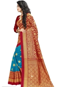 Women Beautiful Multicolored Mysore Silk Saree with Blouse piece 3776980