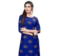 HIVA TRENDZ Women's Crepe Straight Kurta 7788082 - S