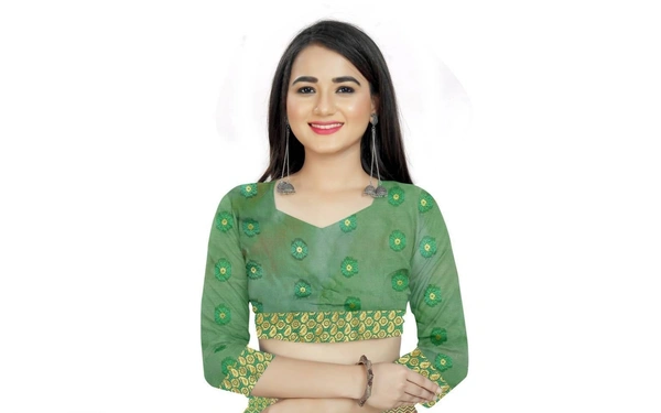 Self Design Banarasi Jacquard Border Cotton Blend Saree With Blouse Piece 4256653