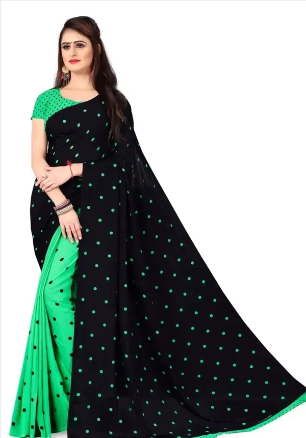 Women's Multi Georgette Printed Fancy Party wear Saree With Unstitched Blouse 4356851