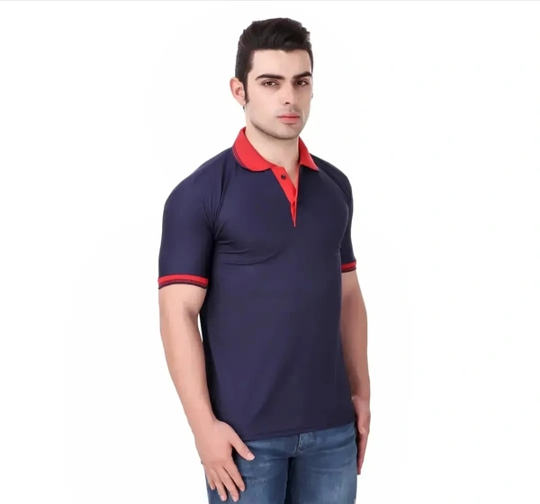 Contemporary Polyester Blend Solid Polos For Men- Pack Of 2) 7399419 - S