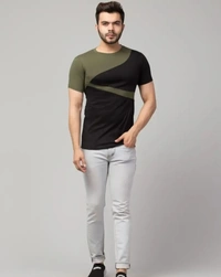 Men's Multicoloured Cotton Colourblocked T-Shirt 5526453 - S