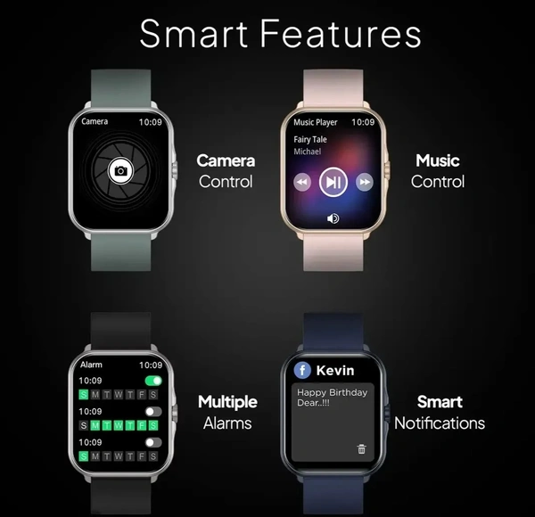 Eterno 1.99 Largest Display, Bluetooth Calling Smartwatch with 1184mm Display Area, AI Voice Assistant, 120+ Sports Modes (Yoga) with Smart Split Screen to Toggle between functions, Gaming on the Wri 13840397