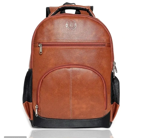 Trendy Pu Leather School/College and Travel Laptop Backpack for Unisex (Tan)10046058