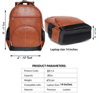 Trendy Pu Leather School/College and Travel Laptop Backpack for Unisex (Tan)10046058