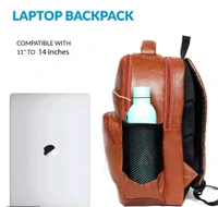 Trendy Pu Leather School/College and Travel Laptop Backpack for Unisex (Tan)10046058