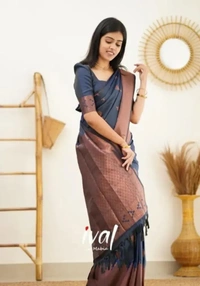 Embellished Woven Design Silk Blend Banarasi Silk Saree With Blouse Piece 12015903