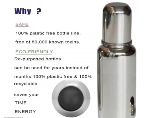 Stainless Steel Baby Feeding Bottle, Milk Feeding, Water Feeding 250 ml. 6403355
