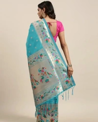 Women's PurePaithani Silk Saree With Unstitched Blouse Piece 13164173