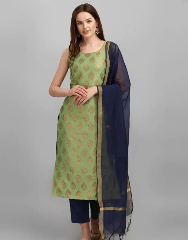 Classic Cotton Silk Kurta, Bottom and Dupatta Set for Women 8439059 - XS