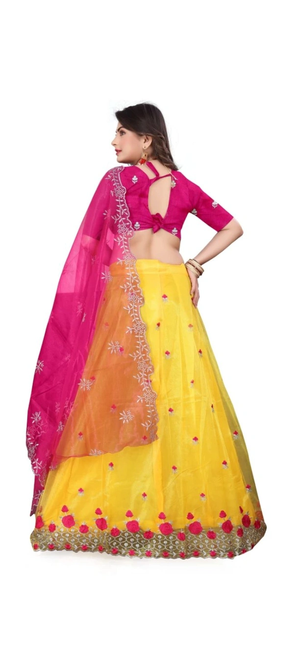 Attractive Net Embroidered Semi Stitched Lehenga Choli for Women 12109165