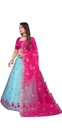 Attractive Net Embroidered Semi Stitched Lehenga Choli for Women 12109166