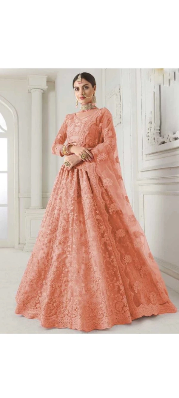 Stylish Net Embroidered Lehenga Choli Set For Women 12960108