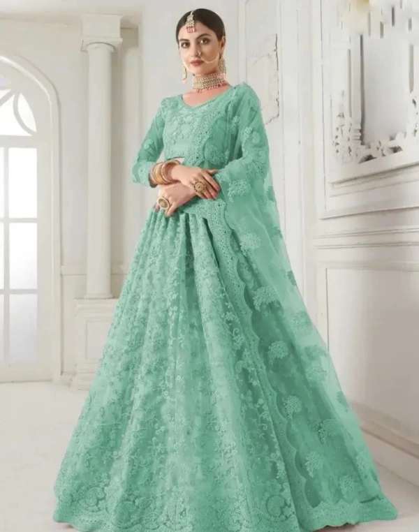 Stylish Net Embroidered Lehenga Choli Set For Women 12960109