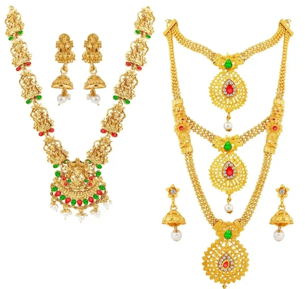 Traditional Designer Alloy Gold Plated Jewellery Set For Women 4596195