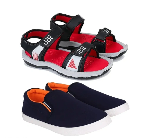 Bersache Men Casual Sandal (Multicolor) Pack of 2 12331881 - UK 7