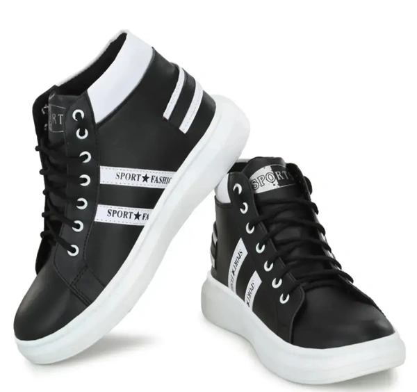 Stylish Black Solid Flat Boots For Men 11703537 - UK 7