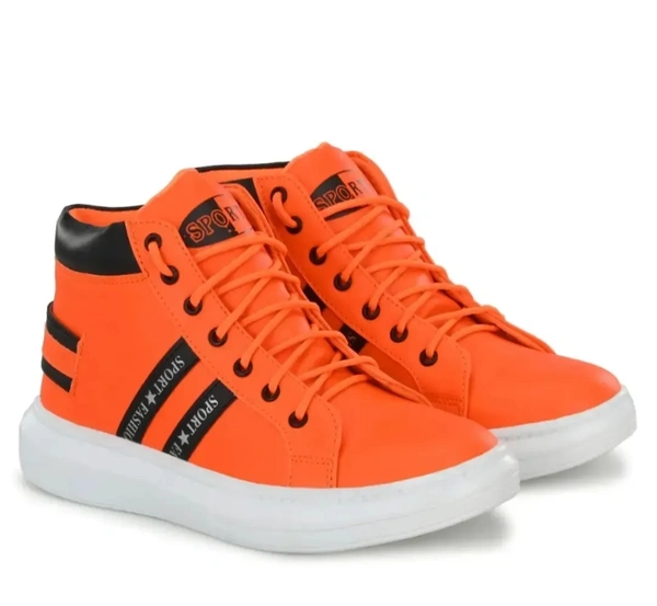 Stylish Orange Solid Flat Boots For Men 11703551 - UK 10