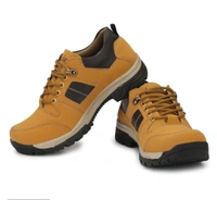Men's Solid Beige Synthetic Leather Casual Boots 4038663 - UK 9