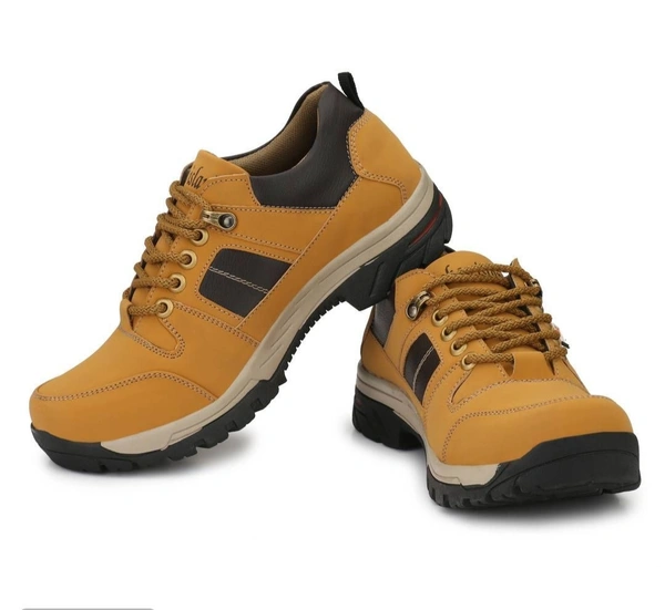 Men's Solid Beige Synthetic Leather Casual Boots 4038663 - UK 9