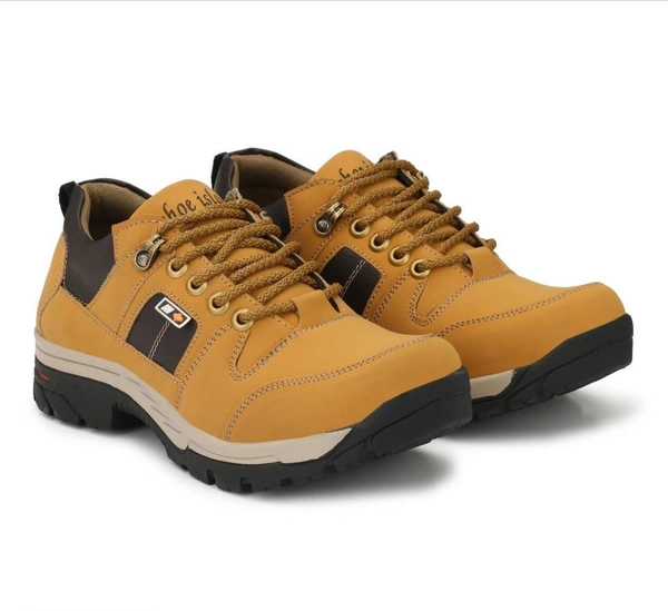 Men's Solid Beige Synthetic Leather Casual Boots 4038663 - UK 10