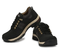 Mens Stylish Solid Black Ankle Length Casual Boots 4038659 - UK 9