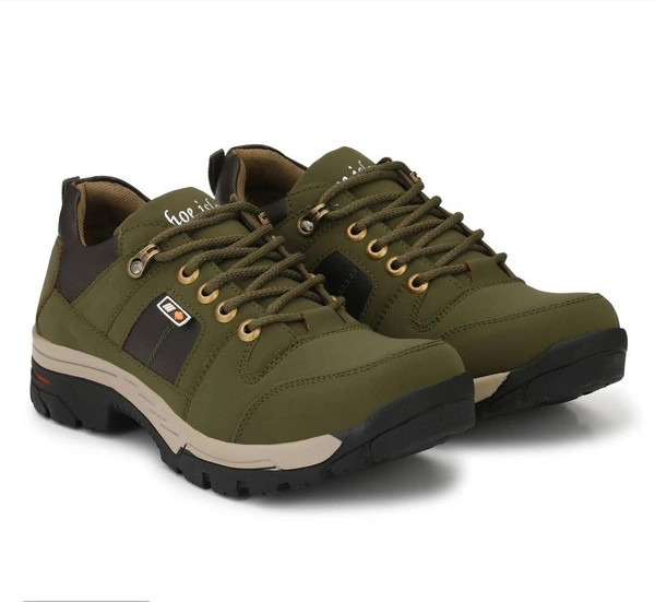 Men's Solid Dark Green Ankle Length Casual Boots 4038661 - UK 6