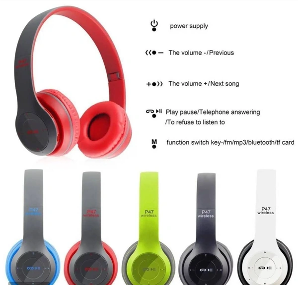 Stylish Multicoloured In-ear Bluetooth Wireless Headphones With Microphone 9637736
