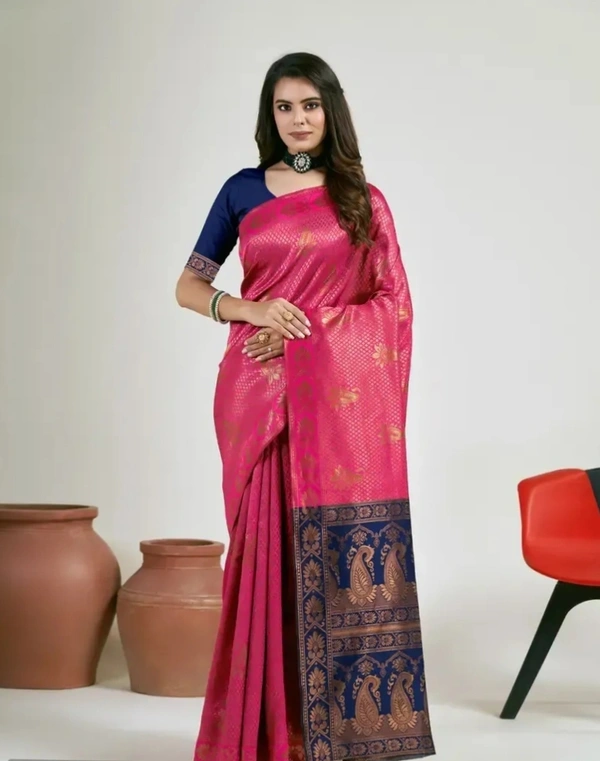 Alluring Art Silk Jacquard Saree with Blouse piece 20838064