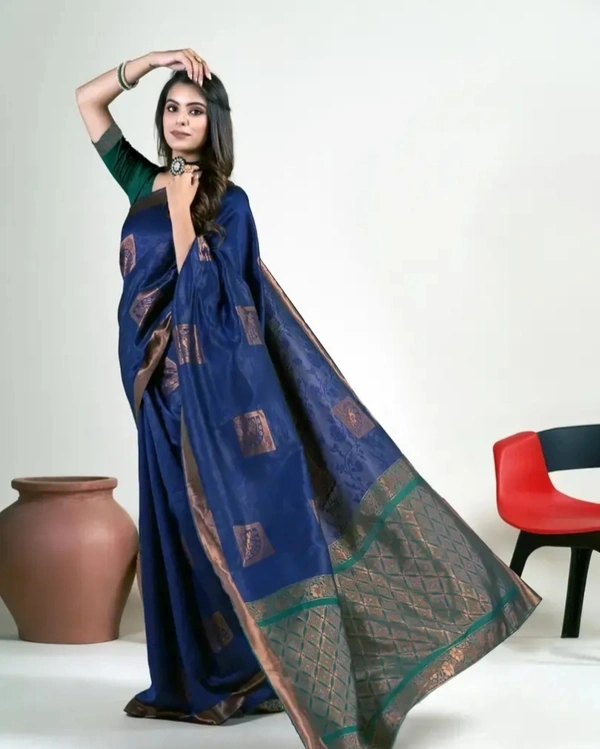 Alluring Art Silk Jacquard Saree with Blouse piece 20838045