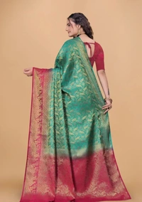 Kanjeevaram Style Art Silk Jacquard Sarees with Blouse Piece 21530796