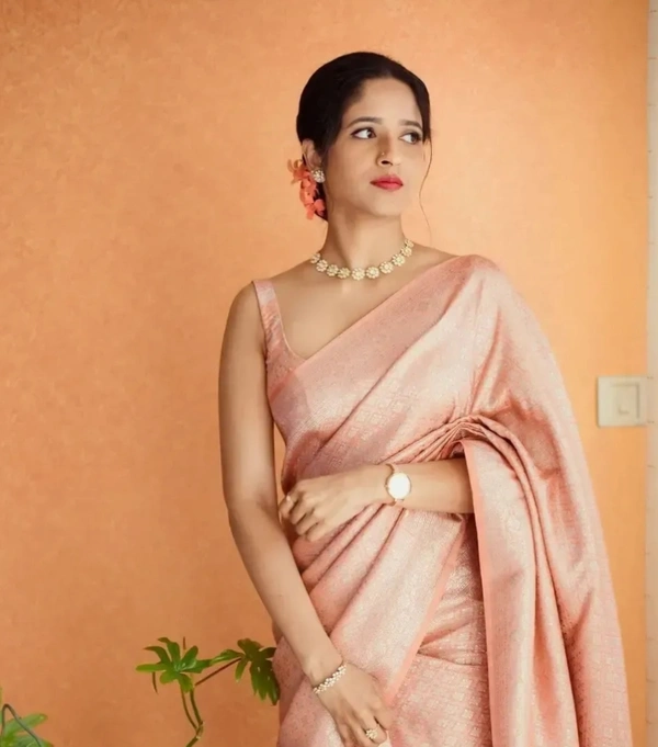 Beautiful Art Silk Jacquard Saree with Blouse piece 18578645