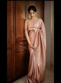 Beautiful Art Silk Jacquard Saree with Blouse piece 18578645