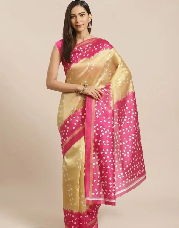 Attractive Silk Blend Saree with Blouse piece For WomenPack Of 1 9727434