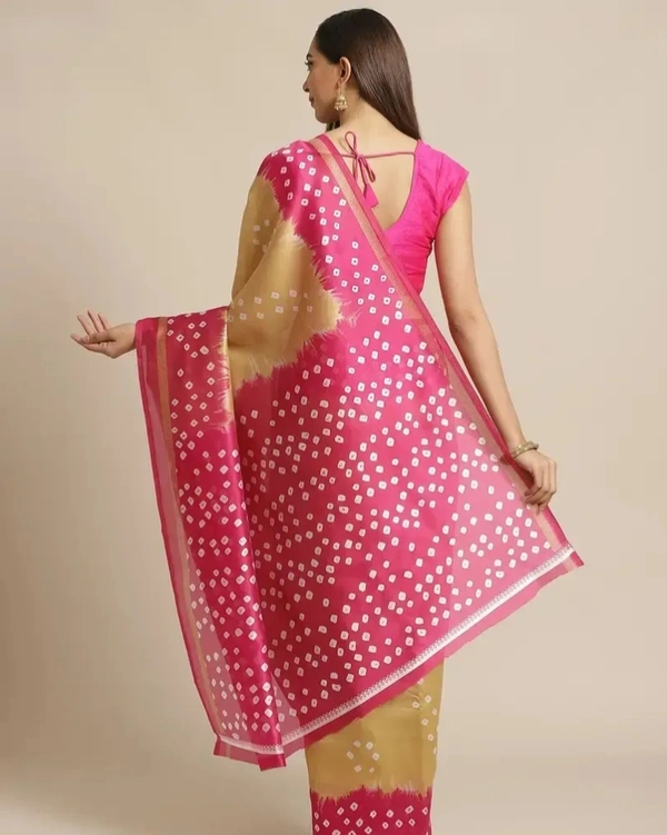 Attractive Silk Blend Saree with Blouse piece For WomenPack Of 1 9727434