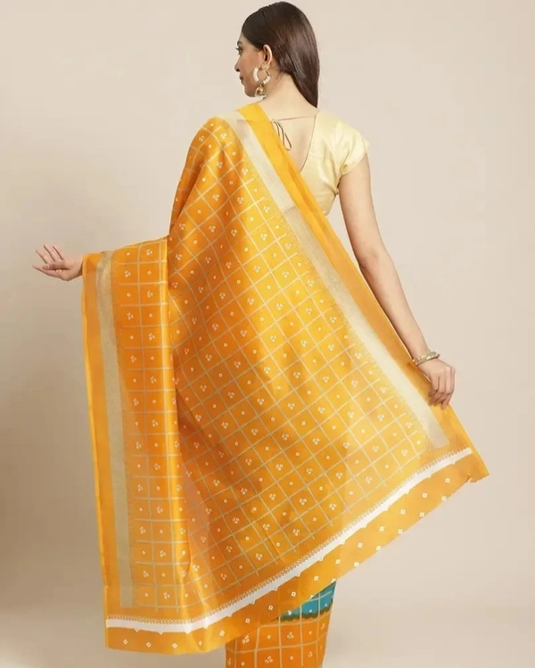 Attractive Silk Blend Saree with Blouse piece For WomenPack Of 1 9727423