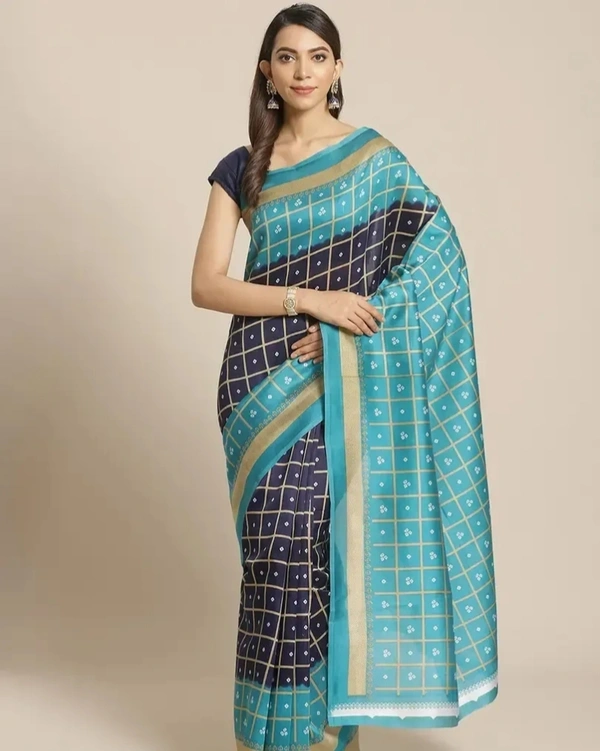 Attractive Silk Blend Saree with Blouse piece For WomenPack 9727402