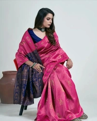 Alluring Art Silk Jacquard Saree with Blouse piece 20838064