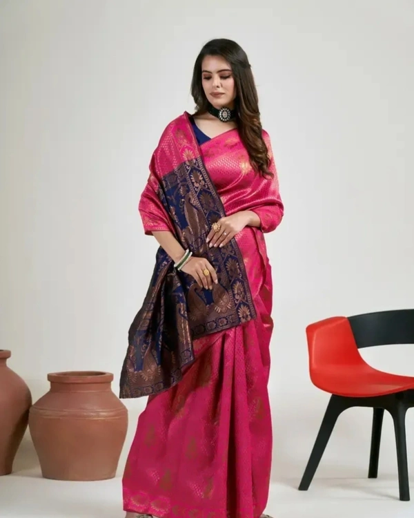 Alluring Art Silk Jacquard Saree with Blouse piece 20838064