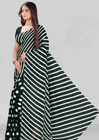 Stylish Georgette Multicoloured Printed Saree with Blouse piece For Women Pack Of 1 13873543